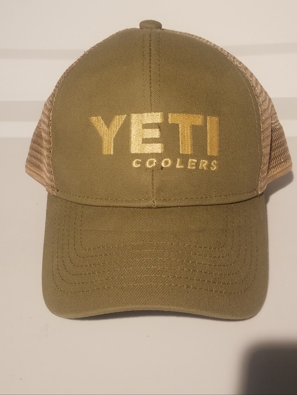 Men's Yeti Cooler Cap Hat Khaki Beige Snapback Meah